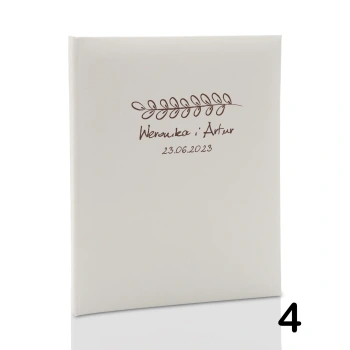 Album ślubny, wklejany, 40 kremowych stron, personalizowany, 12 wzorów do wyboru